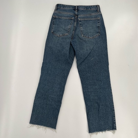 TopShop Straight Leg Button Fly Crop Frayed Hem Jeans Size 25 x 30 Women’s - Picture 3 of 5